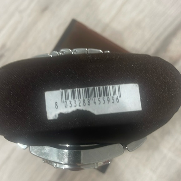 Roberto Cavalli R7253116545 Diamond Time Silver Tn Sapphire Crystal Date Unisex - Picture 3 of 9